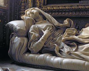 Morte do Beato Ludovica Albertoni, da Capela Altieri, 1674 (mármore)